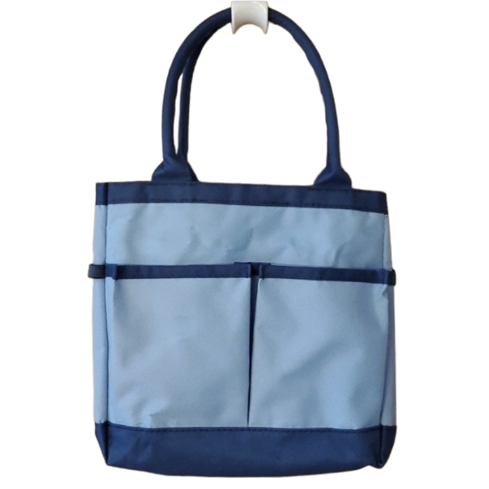 Small Blue‎ Multipocket Craft Tote Bag for Gardening, Art, Sewing